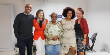 Prof. Dr. Mário Acrísio Alves Júnior, Profa. Dra. Micheline Mattedi Tomazi, Mãe de Petrina Maria Nunes, Petrina Nunes de Almeida e Profa Dra. Michele Freire Schifller