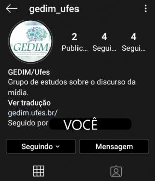 Novo Instagram do Gedim